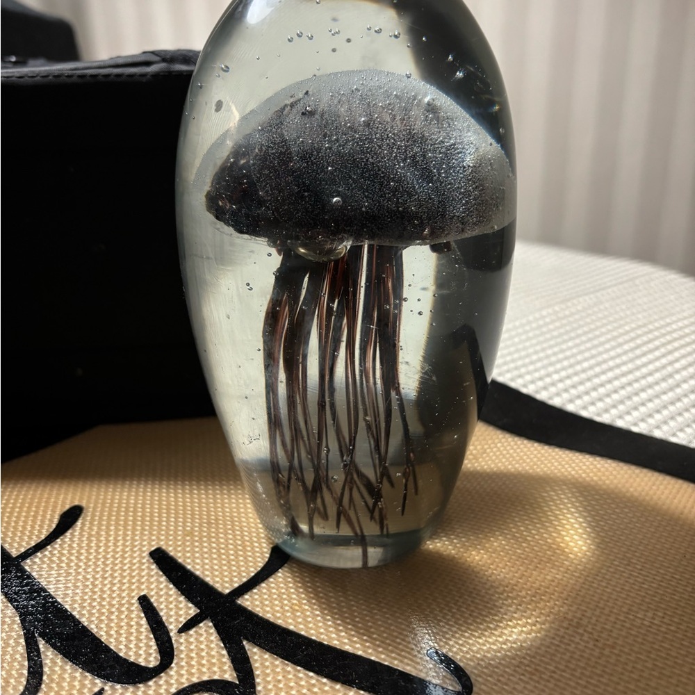 Glass Jellyfish Paperweight